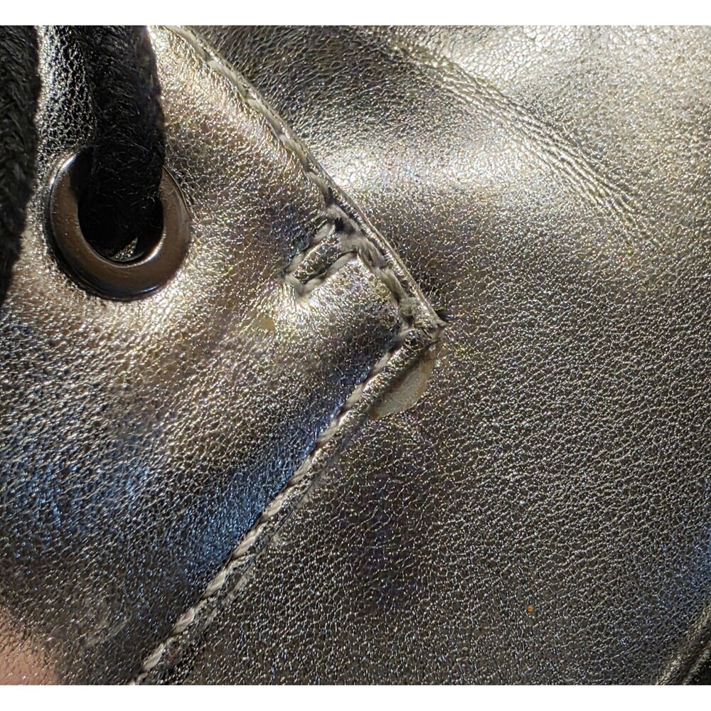 Madden Girl Platform Oxford Shoes Size 7.5  Silver Chunky Lace Up Retro Y2K - Picture 12 of 13